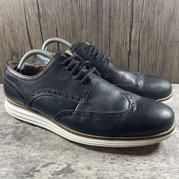 Cole Haan Original Wingtip Oxford Shoes US Black Leather C26469 Men’s Size 10.5M main image 10